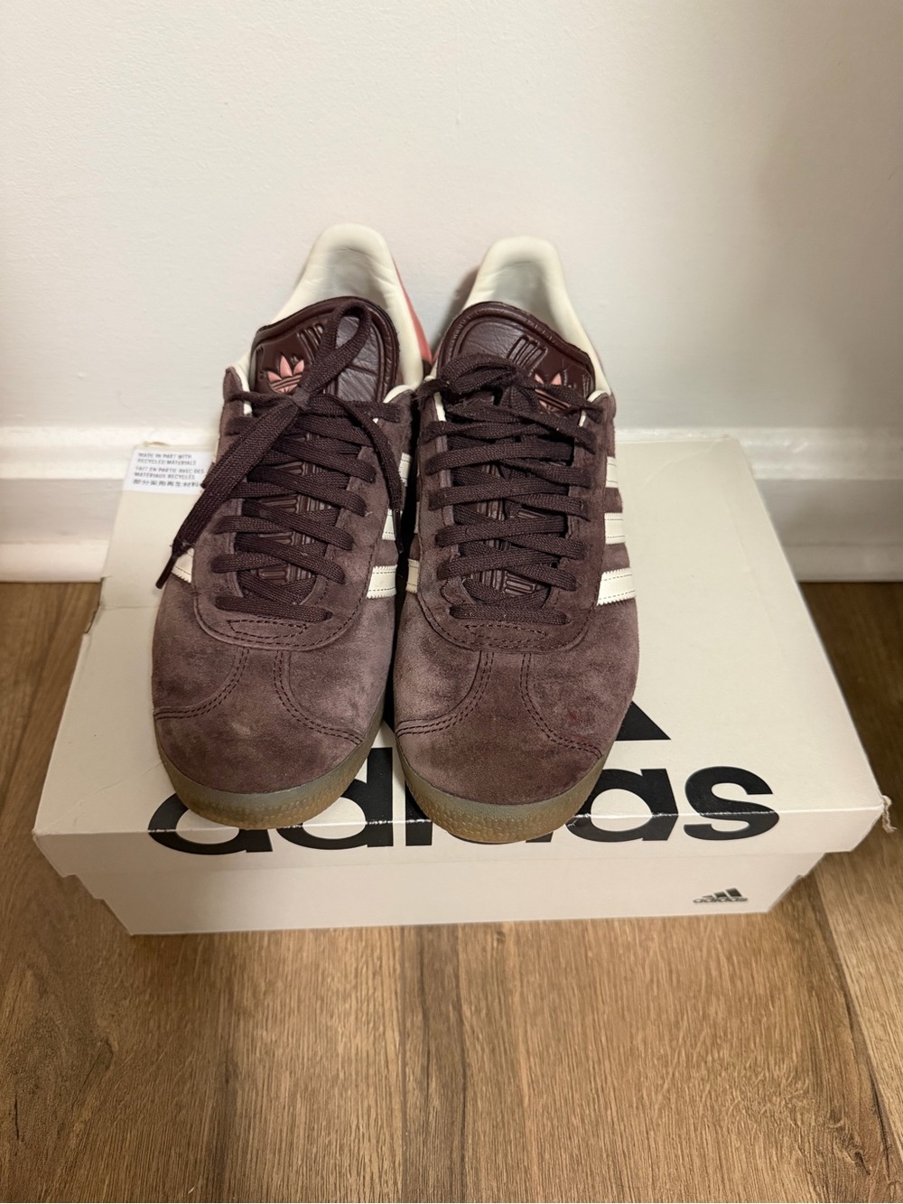 adidas Suede Sneakers in Dark Brown with White Stripes